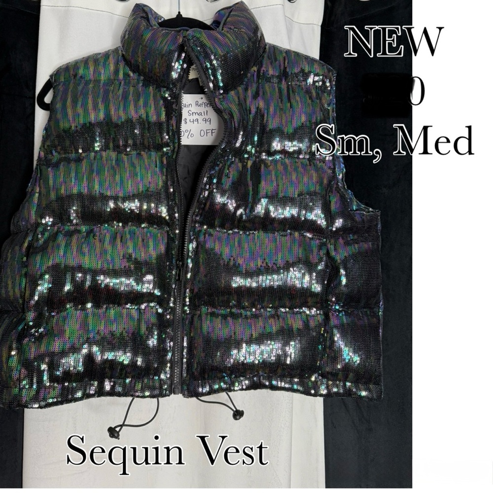 Sequin Puffer Vest